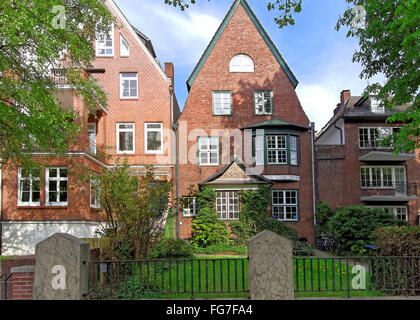 geography / travel, Germany, Hamburg, Harvestehude, terraced houses in the Klosterallee, Additional-Rights-Clearance-Info-Not-Available Stock Photo