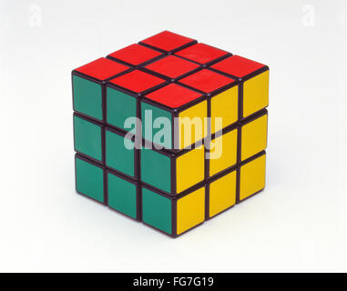 Rubik's Magic Cube against a white backgound, London, England, United Kingdom Stock Photo