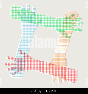 Conceptual symbol of multiracial human hands Stock Photo