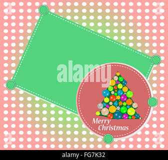 Merry Christmas tree. vector holiday background Stock Photo