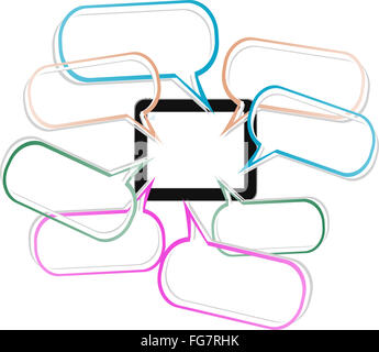 Tablet PC Designed in Form of Speech Bubble - 3d Concept Stock Photo ...