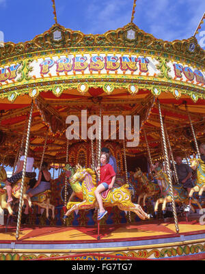 Funfair carousel on Ealing Common, Ealing, London Borough of Ealing, Greater London, England, United Kingdom Stock Photo