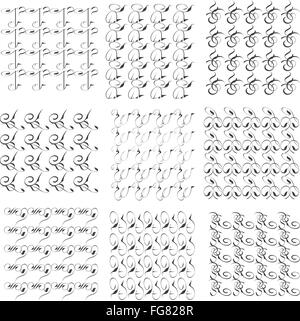 Set of monochrome geometric seamless patterns. Vector Stock Photo