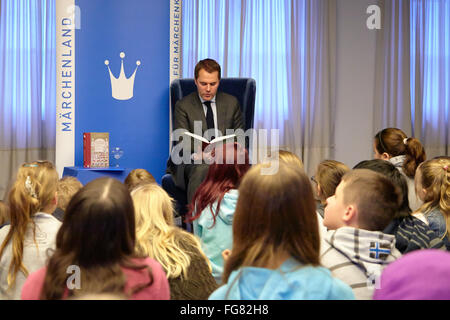 Fairytale reading with FM Daniel Bahr Stock Photo