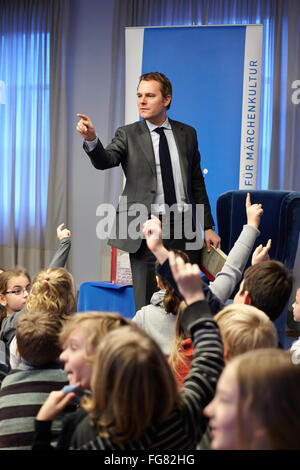 Fairytale reading with FM Daniel Bahr Stock Photo