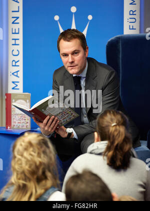 Fairytale reading with FM Daniel Bahr Stock Photo