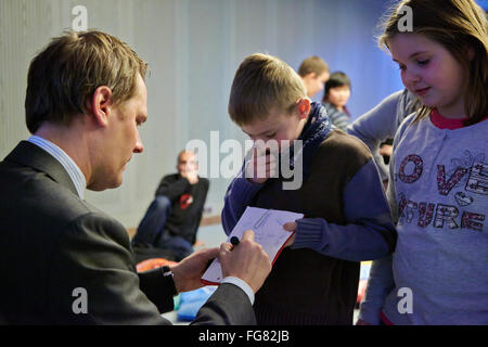 Fairytale reading with FM Daniel Bahr Stock Photo