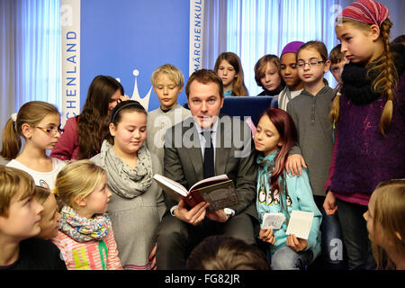 Fairytale reading with FM Daniel Bahr Stock Photo