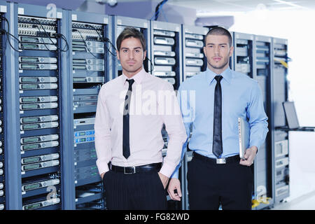 it enineers in network server room Stock Photo