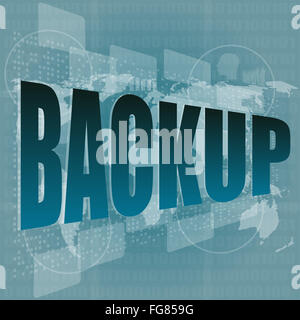 word backup on digital screen - business concept Stock Photo