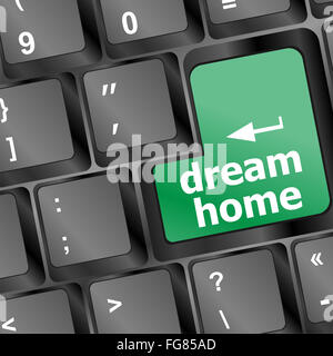 Computer keyboard with dream home key - technology background Stock Photo