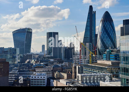 City of London Skyline from Aldgate, UK Stock Photo