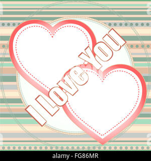 I love you, written on love heart abstract background Stock Photo