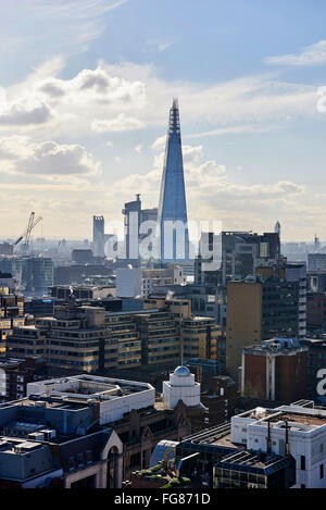 City of London Skyline and the Shard from Aldgate, UK Stock Photo