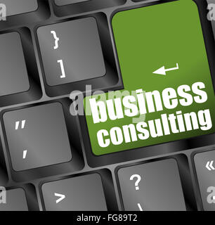Computer keyboard with business consulting key. business concept Stock ...