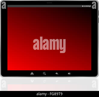 Tablet Red Screen Tablet pc ipad with green screen isolated on white background Stock ...