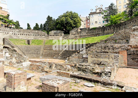 geography / travel, Italy, Friuli, Trieste, Roman theatre (Teatro Romano), built: 1st century AD, Additional-Rights-Clearance-Info-Not-Available Stock Photo