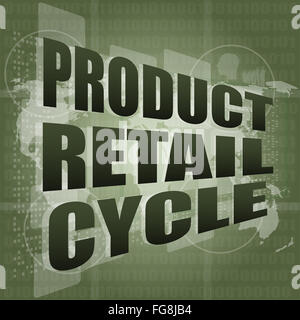 product retail cycle - digital touch screen interface Stock Photo