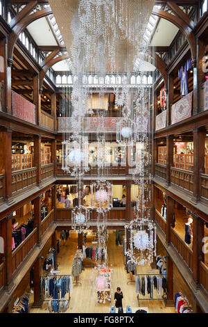 Liberty, luxury department store interior in Regent Street in London Stock Photo