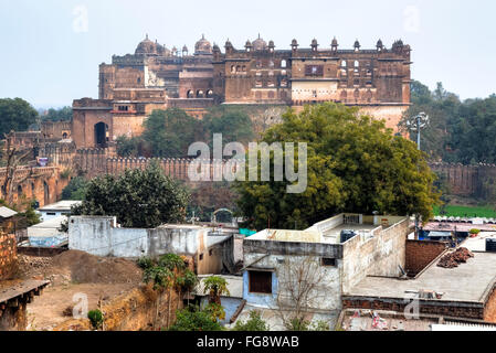 Orchha Fort, Raja Mahal, Orccha, Madhya Pradesh, India, South Asia Stock Photo