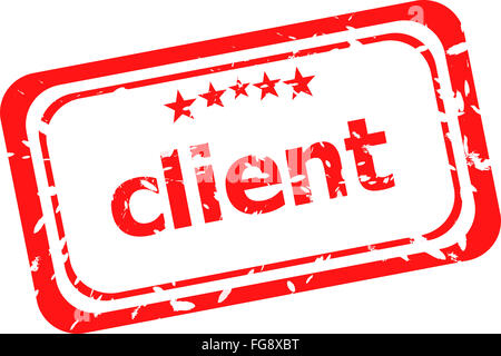 client on red rubber stamp over a white background Stock Photo