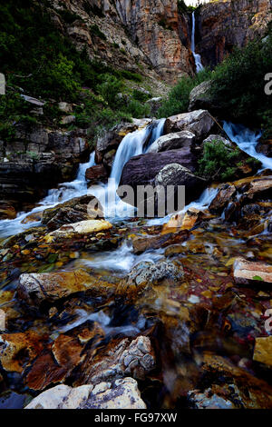 Apikuni Falls Glacier National Park Montana Stock Photo