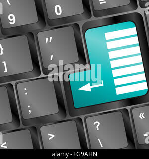 blue keyboard button with abstract business lines Stock Photo