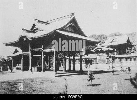 Modernization of Taiwan under Japanese rule. Kaohsiung shrine. Before 1930. Stock Photo