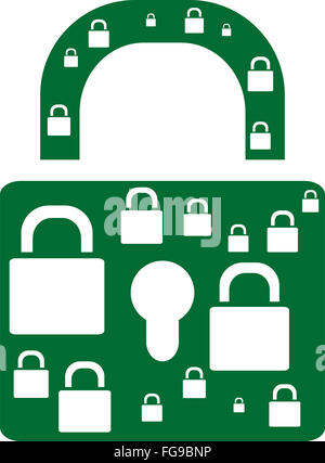 Opened lock set isolated over white background Stock Photo - Alamy