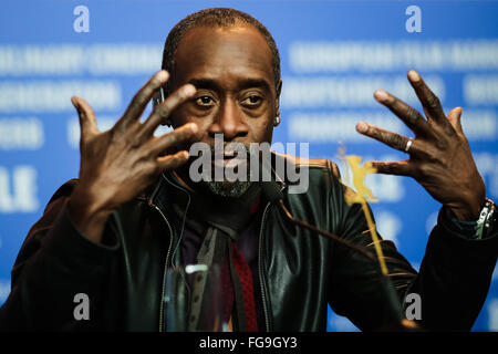 Berlin, Germany. 18th Feb, 2016. Director Don Cheadle attends a press conference for the movie 'Miles Ahead' at the 66th Berlinale International Film Festival in Berlin, Germany, on Feb. 18, 2016. Credit:  Zhang Fan/Xinhua/Alamy Live News