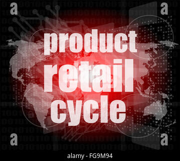 product retail cycle - digital touch screen interface Stock Photo