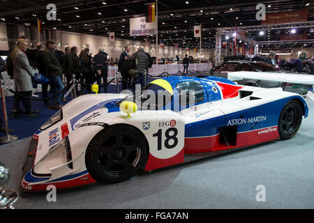 ExCel, London, UK. 18th February, 2016. Aston Martin racing car on show at The London Classic Car Show preview evening at ExCe Credit: Keith Larby/Alamy Live News Stock Photo