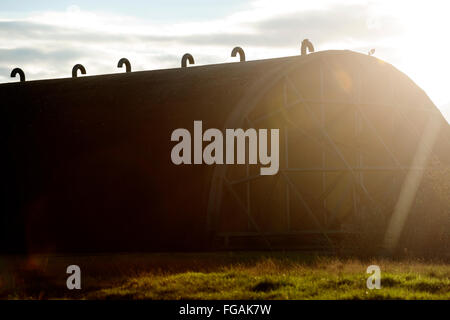 Hardened concrete aircraft shelters, close to the UFO incident in nearly Rendlesham forest, Suffolk, UK. Stock Photo