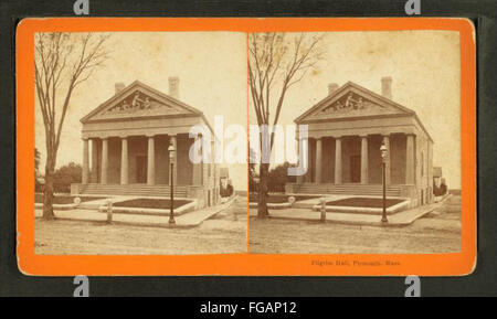 Pilgrim Hall, Plymouth, Mass, by Alden, A. E., 1837- Stock Photo