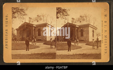 A photograph from the Robert N. Dennis collection showing the Sedgeley Guard House in Fairmount Park, Philadelphia. The image captures the architecture and setting of this historical building. Stock Photo