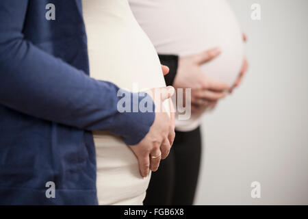 two pregnant woman in course Stock Photo