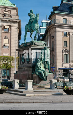 Monument to King Gustavus Adolphus of Sweden to the Swedish Royal Opera Stock Photo