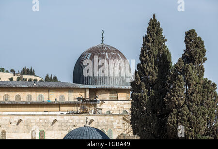Al-Aqsa Mosque - Farthest Mosque on Temple mount in Old City of Jerusalem, Israzel Stock Photo