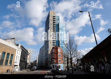 A general view of a new block of flats in Shoreditch Stock Photo