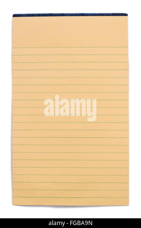 Old Faded Legal Pad on a White Background Stock Photo