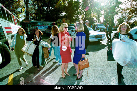 Durham, North Carolina, USA, 26th October, 1992 Tipper Gore and Hillary Clinton's on her  birthday  Credit: Mark Reinstein Stock Photo