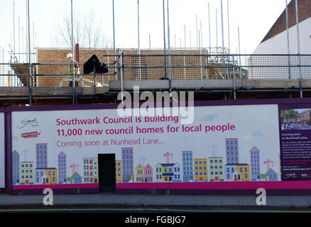 Housing being built for Southwark Council in Nunhead, South London Stock Photo