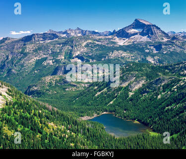 el capitan and elk lake in the bitterroot mountains near darby, montana Stock Photo