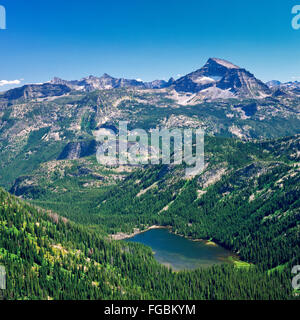 el capitan and elk lake in the bitterroot mountains near darby, montana Stock Photo