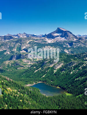 el capitan and elk lake in the bitterroot mountains near darby, montana Stock Photo