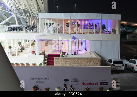 VIP area at Al-Shaqab Equestrian Centre, Doha, Qatar for CHI Al-Shaqab 2014 Stock Photo