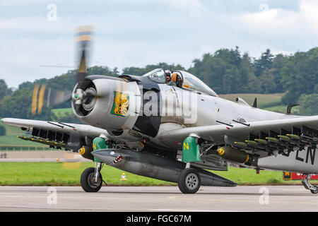 Douglas A-1D Skyraider attack aircraft F-AZHK Stock Photo