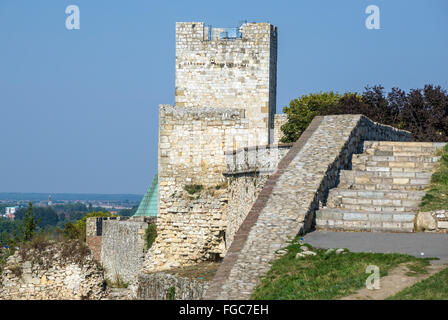 Ruins of Upper City of Belgrade Fortress, Belgrade, Serbia. View with Danube River and Despot Stefan Tower (right) Ruins of Upper City of Belgrade Fortress, Belgrade, Serbia. View with Danube River and Despot Stefan Tower (right)