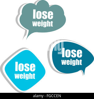 lose weight word on modern banner design template. set of stickers, labels, tags, clouds Stock Photo