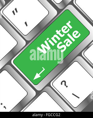 winter sale on computer keyboard key button Stock Photo